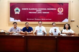KONI Jateng saat mengumumkan logo dan maskot Porprov XVII Jateng 2026
