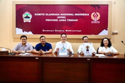 KONI Jateng saat mengumumkan logo dan maskot Porprov XVII Jateng 2026