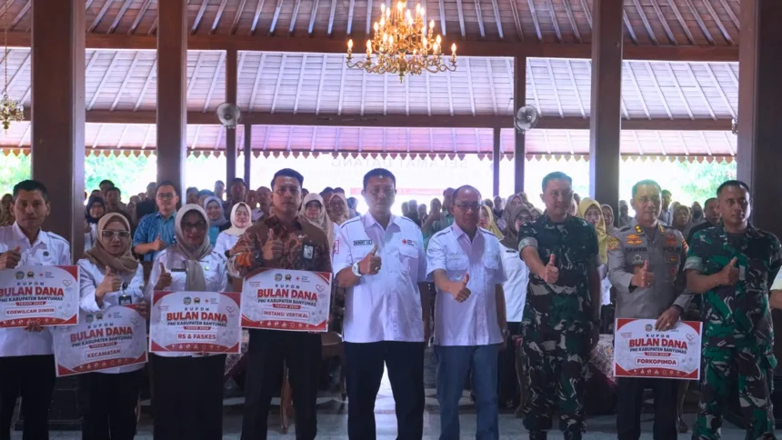 Pemkab Banyumas bersama Kodim 0701/Banyumas resmi mencanangkan Bulan Dana PMI Kabupaten Banyumas Tahun 2026 di Pendopo Si Panji Purwokerto, Rabu (2/9/2026).(Foto: Pemkab Banyumas)