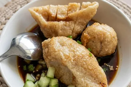 Pempek dan Tekwan di Cafe Bu Jaelani, Jalan Laban, menjadi rekomendasi Kuliner Cilacap yang enak dan homie. (Foto: Instagram @cafebujaelani)