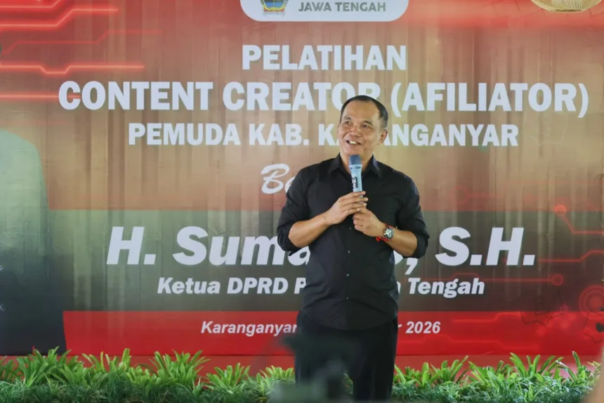 Ketua DPRD Jateng Sumanto membuka acara Pelatihan Content Creator dan Afiliator di Kabupaten Karanganyar