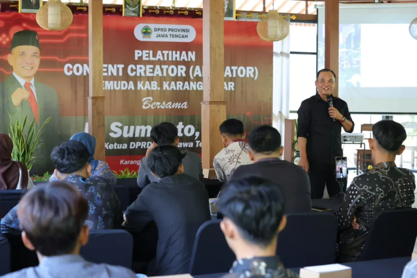 Ketua DPRD Jateng Sumanto menggelar Pelatihan Content Creator dan Afiliator di Kabupaten Karanganyar.(Foto: Sumanto)