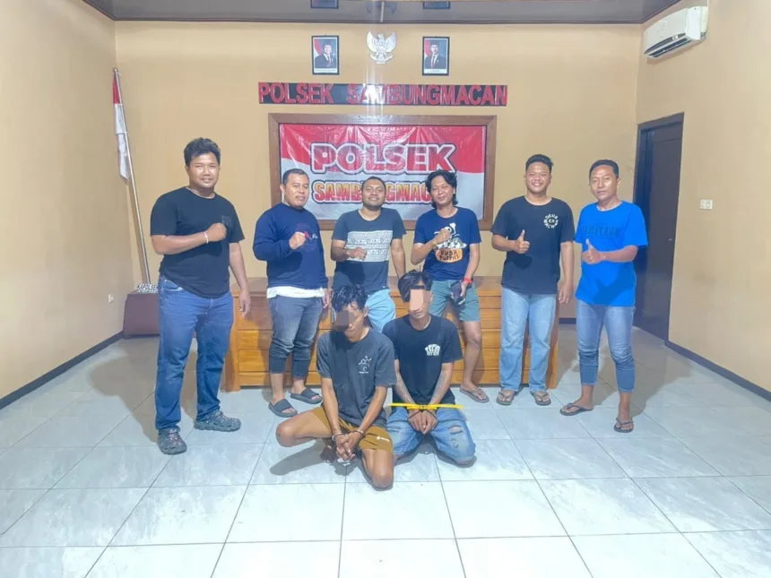 Dua Pelaku Penganiayaan Ditangkap Tim URC Polres Sragen.(Foto: Polres Sragen)