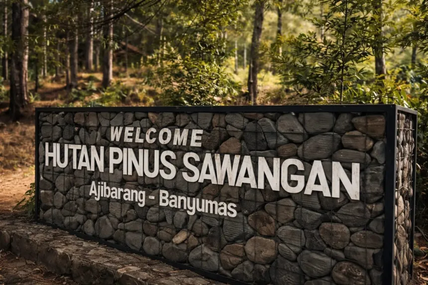 Hutan Pinus Sawangan di Ajibarang, menjadi salah satu rekomendasi spot ngopi. (Sumber: TikTok @hutanpinussawangan)