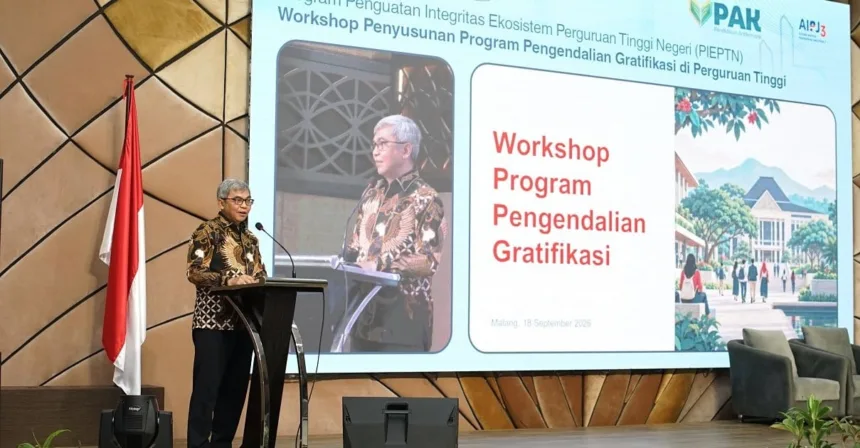 Ketua KPK, Setyo Budiyanto dalam acara penguatan integritas perguruan tinggi di Auditorium Algoritma, Fakultas Ilmu Komputer (FILKOM), Universitas Brawijaya (UB), Malang, Jumat (18/9).(Foto: kpk.go.id)