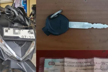 Barang bukti yang di amankan dari seorang pelaku pencurian sepeda motor berinisial DYD (32), warga Kecamatan Patikraja.(dok Polresta Banyumas)