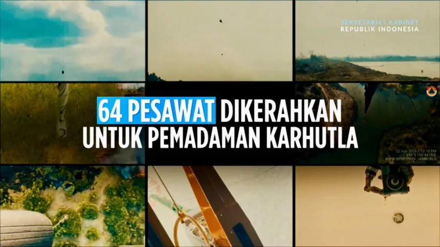 Pemerintah terus mengerahkan seluruh kekuatan dalam penanganan kebakaran hutan dan lahan (karhutla) di berbagai wilayah Indonesia.(dok BPMI Setpres)