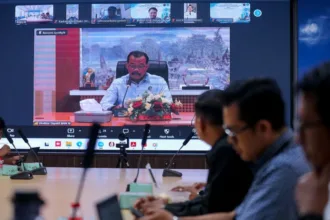 Rapat Kerja Sinergi Stakeholder Kawasan Rawan Narkoba yang digelar secara virtual dari Gedung Tan Satrisna BNN, Cawang, Jakarta Timur.(Foto: bnn.go.id)