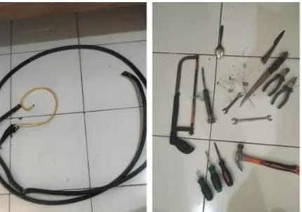 Barang bukti pencurian kabel yang di amankan petugas.(Foto: Polresta Banyumas)