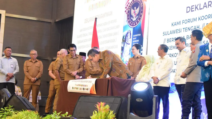 Direktorat Jenderal Kekayaan Intelektual (DJKI) Kementerian Hukum mendorong para pelaku usaha UMKM serta eksportir di Sulawesi Tengah untuk membentengi produk lokal dengan pelindungan hukum sejak dini.(Foto: dgip.go.id)