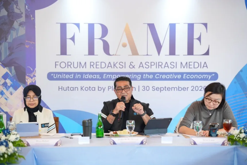 Kementerian Ekonomi Kreatif/Badan Ekonomi Kreatif menggelar Forum Redaksi & Aspirasi Media Ekraf (FRAME) untuk mempererat hubungan dengan insan media sekaligus menyelaraskan agenda kementerian dengan mandat Asta Cita di Jakarta.(Foto: ekraf.go.id)