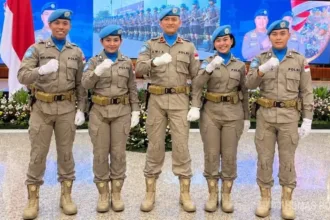 Lima personel terbaik Kepolisian Daerah Jawa Timur (Polda Jatim) resmi terpilih menjadi bagian dari Kontingen Garuda Bhayangkara Formed Police Unit (FPU) 8 MINUSCA.(Foto: mediahub.polri.go.id)