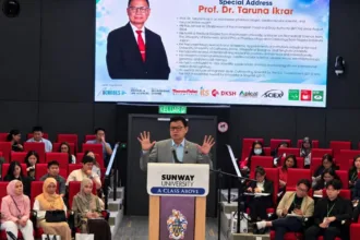 Kepala BPOM RI, Taruna Ikrar memberikan sambutan pada pembukaan Inaugural Malaysia Microbiome Meeting (MMM) 2026 di Sunway University, Selangor, Malaysia.(Foto: pom.go.id)