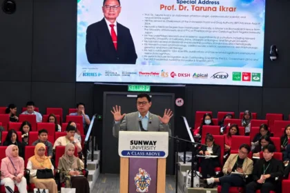 Kepala BPOM RI, Taruna Ikrar memberikan sambutan pada pembukaan Inaugural Malaysia Microbiome Meeting (MMM) 2026 di Sunway University, Selangor, Malaysia.(Foto: pom.go.id)