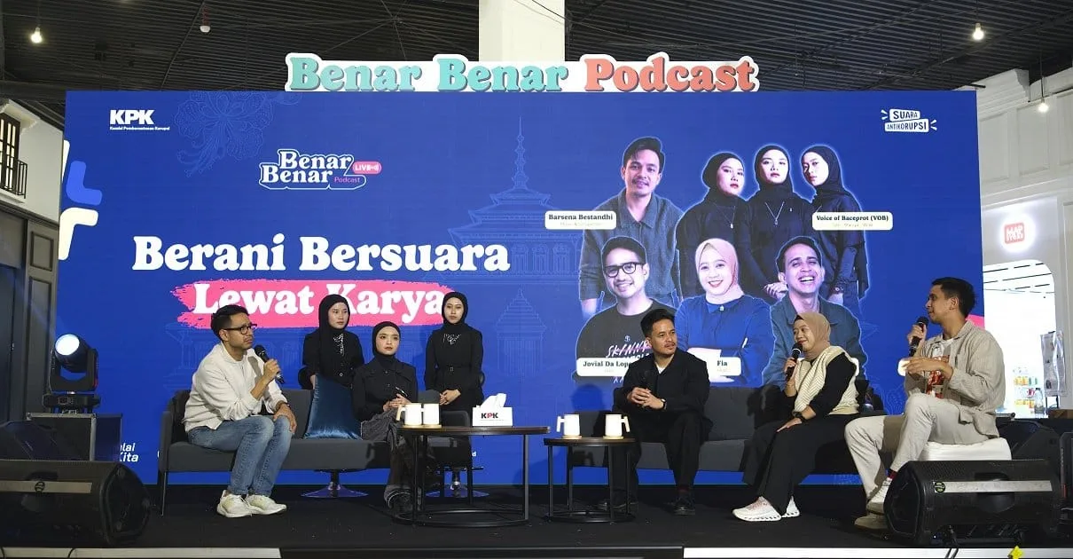 KPK melalui Direktorat Sosialisasi dan Kampanye Antikorupsi (Soskam) menggelar Benar-Benar Podcast Live Bandung di North Hall–Paris Van Java, Bandung, Jawa Barat.(Foto: kpk.go.id)