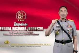 Flyer ucapan HUT TNi dari Kapolri.(dok humas.polri.go.id)