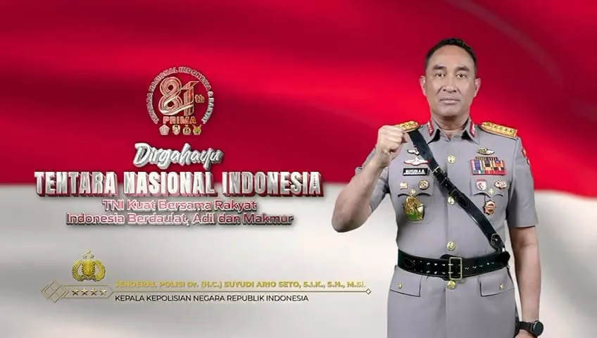 Flyer ucapan HUT TNi dari Kapolri.(dok humas.polri.go.id)