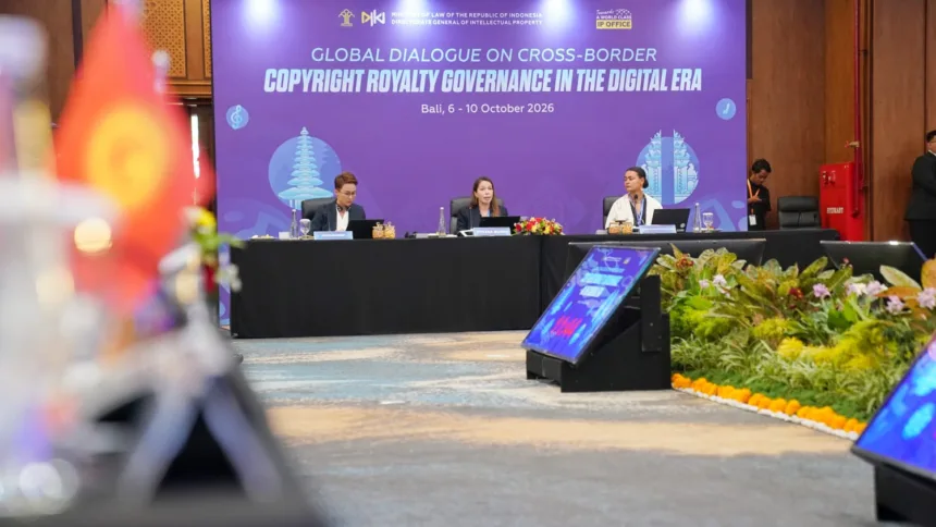 Diskusi tata kelola hak cipta dan royalti lintas negara pada Global Forum Dialogue yang berlangsung di The Patra Hotel, Bali.(Foto: dgip.go.id)