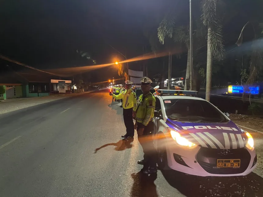 Satlantas Polres Banjarnegara saat menggelar razia terkait keresahan masyarakat terhadap maraknya balap liar